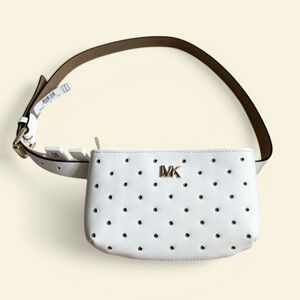 Michael Kors White Perforated Crossbody Bag